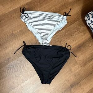 Striped and Black Women's Swim Bottoms by CALIA- size L